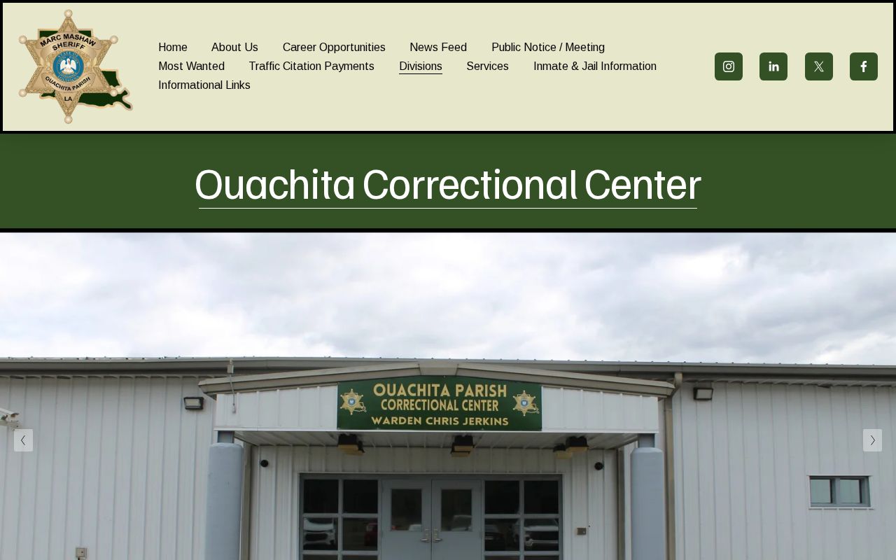 Official Ouachita Correctional Center booking information