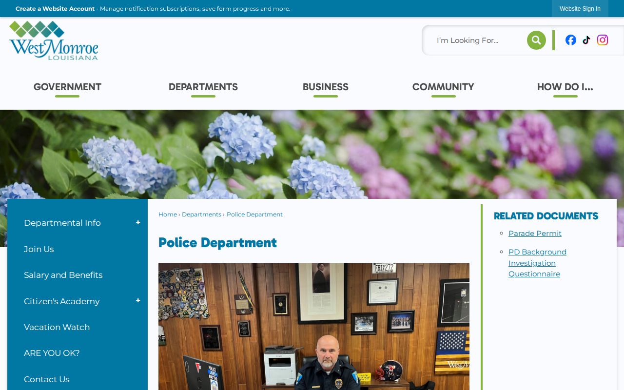 Official West Monroe Police Department webpage